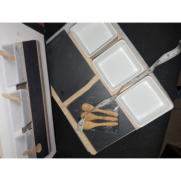 NIB-Moritz & Moritz Bamboo & ceramic platter- Broken slate but useable - Picture 5 of 9